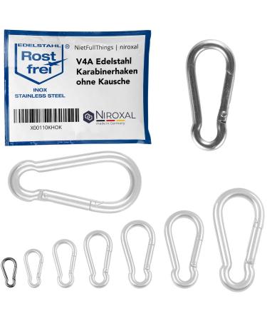 10 pieces of carabiner hooks small 3mm strong carabiner stainless steel hook hook keychain without eye kausche break load 200 kg edestahlkarabiner 3x30 mm hammock swing 10 pieces 3mm