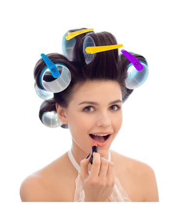 55mm Self Grip Hair Rollers Set - 18 Pieces with Duck Teeth Hair Clips for Women & Men - Buy Online on SooperMarket.com