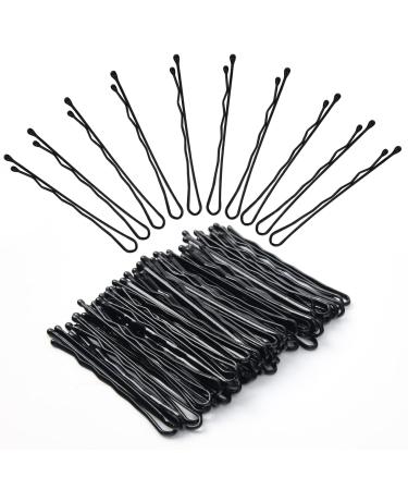 Vlasy 60 Count Bobby Hair Pins Black Wave Style Hair Pins for Hair Extensions Invisible Hair Clips Bulk Hair Accessories for Women and Girls Suitable for All Hair Types 60 Count (Pack of 1)