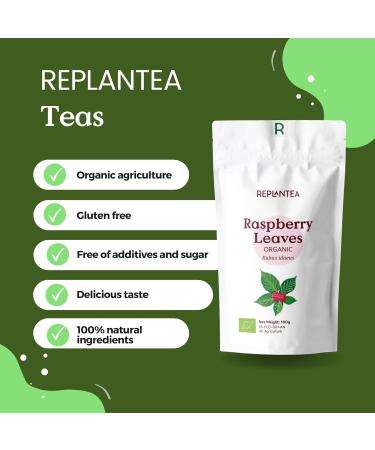 Raspberry Leaf Tea Organic 100g (50 Cups) | Rubus idaeus Pure Dried Loose Herbal Tea REPLANTEA - Buy Online on SooperMarket.com