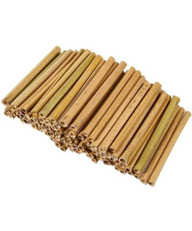 100 Pack Bamboo Sticks for Crafts Natural-Colored Bamboo Stakes for Craft Supplies for DIY Bee Houses Jewelry Projects 5.2 Inches Long and 0.26-0.37 Inches Thick