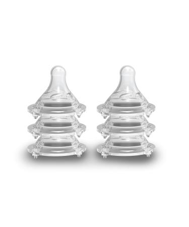 Avima Baby Silicone Nipples for Wide Neck Bottles  Slow Flow 0-6 Months (Set of 6)