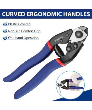 WORKPRO 190mm Wire Rope Cutter - Cr-V Steel Cable Cutter Tool for Stainless Steel Rope & Bicycle Brake Cable Repair - Buy Online on SooperMarket.com