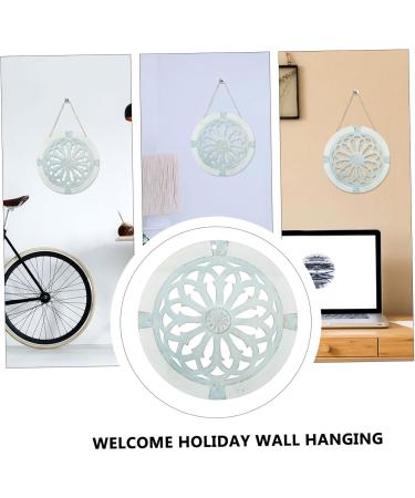 Cabilock Pattern Disc Vintage Decor Astetic Room Decor Wooden Wall Decor Wall Hanging Delicate 20x20cm Grey - Buy Online on SooperMarket.com