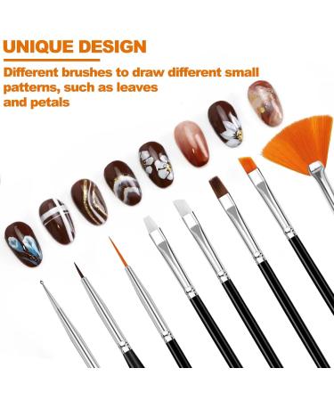 Shop Hanyousheng 20-Piece Nail Brush Set | 15 Design Brushes & 5 Dotting Tools for DIY Nail Art | Black | International Shipping Available - Buy Online on SooperMarket.com