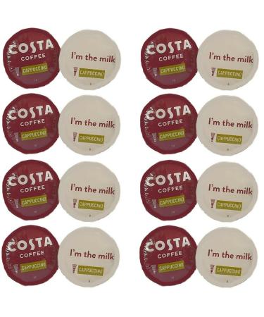 96 x Dolce Gusto Compatible Costa Cappuccino Pods 96 Capsules 48 Drinks - SOLD LOOSE
