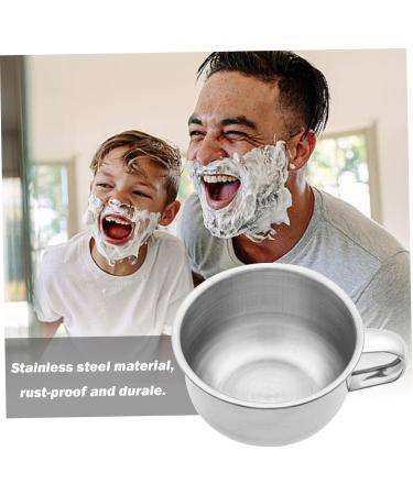 Premium Stainless Steel Shaving Bowl Set - 5pcs Large 4.3 Mug with Handle for Home & Barber Shop Use - Buy Online on SooperMarket.com