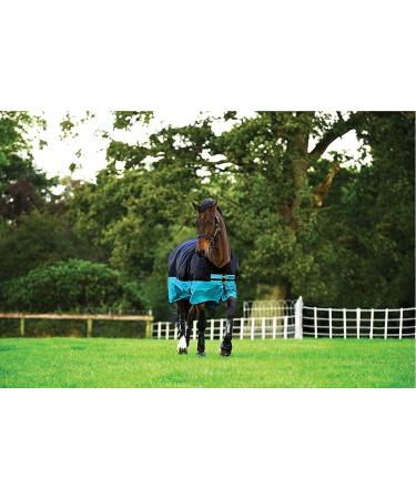 Horseware Mio T/O Lite Turnout Rug Waterproof Black/Turq & Black HW 20 4'3