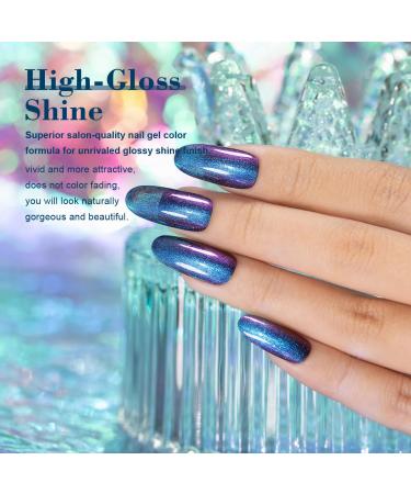 Buy RARJSM Chameleon Gel Nail Polish - Dark Blue to Purple Multichrome Color Changing Holographic Glitter - 15ml Soak Off DIY Nail Gel for Salon Quality Nails at Home - Buy Online on SooperMarket.com