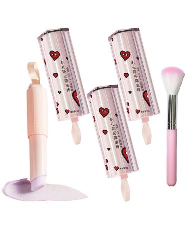 Statisticalt Face Primer Stick 2024 New Magical Pore Eraser Waterproof Face Primer Stick New Magical Pore Eraser Waterproof Matte Priming Makeup Stick Long Lasting Hydrating (3 PCS 0.1 OZ)