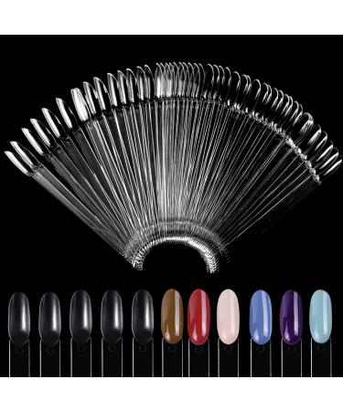 100 pieces nail sticks transparent nail art tip ring stick color display nail display nail art practice nail presentation for display and practice diy nail art oval transparent oval