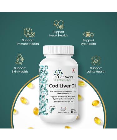 YANG Cod Liver Oil 60 Softgels - 300mg High in Vitamin A & D - Supports Brain Joints Eyes and Immunity Support for Men and Women - Buy Online on SooperMarket.com