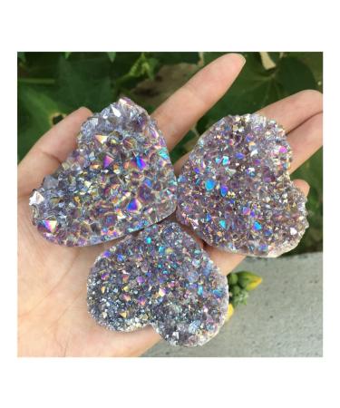 Crystal 6-7cm Natural Amethyst Quartz Crystal Cluster Heart Shape Stones JZIGTDEM