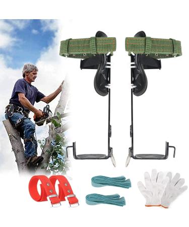 Tree climbing crampons stainless steel tree climbing spikes tree climbing spike set crampons tree stainless steel with straps and gloves for tree work 2Claws
