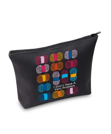 TOBGBE Knitting Project Bag Knitting Love Yarn Bag Funny Knitting Gift for Women Love To Knit Makeup Bag (Yarn bag)