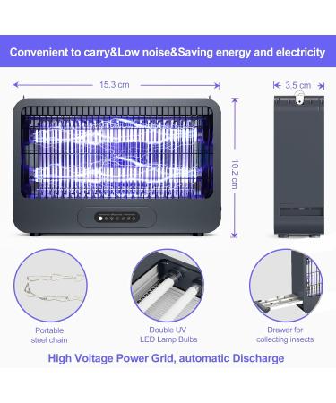 YEXHOT 20W Insect Destroyer - Electric Mosquito Trap with 3500V Double-Sided Grille Timer & Remote Control | Ideal for Living & Dining Rooms - Includes 2 Extra Bulbs - Buy Online on SooperMarket.com