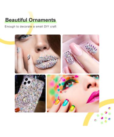 1440PCS 2MM Flat Back Crystal AB Rhinestones for Nail Art - Professional Nail Gems for Face, Teeth, DIY Crafts - Buy Online on SooperMarket.com
