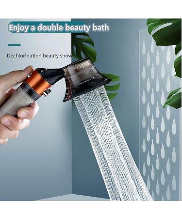 Switch Control Shower Head - Water Saving Soft Spray with Mineral Stone Beads - Orange - Buy Online on SooperMarket.com