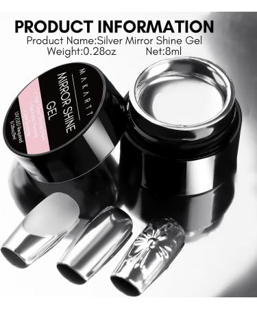 Makartt Painting Gel Nail Polish UV: Silver Chrome Mirror Metallic Effect for Nail Art - Buy Online on SooperMarket.com