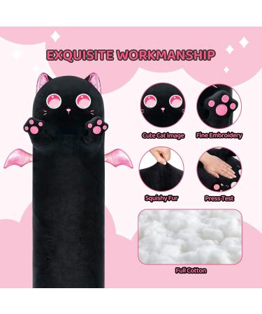 Mewaii 44in Long Cat Plush Pillow - Cute Stuffed Animal Squishy Toy for Kids (Pink & Black) - Buy Online on SooperMarket.com