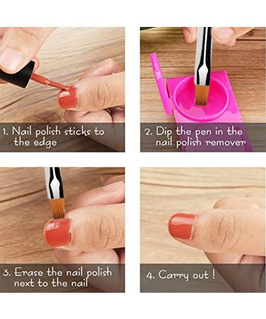 2 Pcs Round & Angled Nail Art Clean Up Brushes - Nail Painting Brushes for Mistake Cleanup and Design - 2pcs - Buy Online on SooperMarket.com
