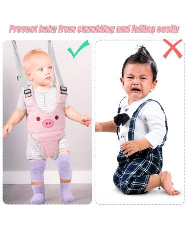 Baby Walking Harness with Non-Slip Toddler Socks and Knee Pads | Adjustable Toddler Walking Assistant for 7-24 Months - Buy Online on SooperMarket.com