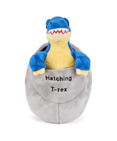 Zappi Co Plush Children's Stuffed Soft Cuddly Plush Toy-Part of Safari Animals Collection Perfect for Kids (10cm Height)(Easter Egg T-Rex Dinosaur) T-rex Hatching Dino