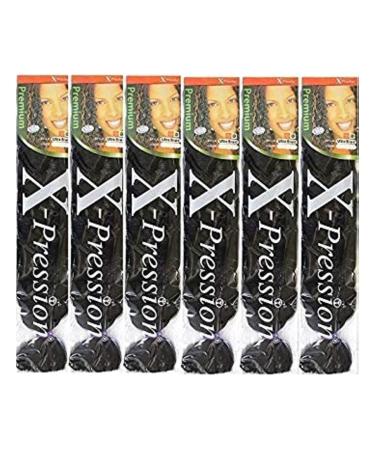 X-pression Premium Original Hair Braid (Pack of 6 SM1B/30) SM1B/30 Pack of 6