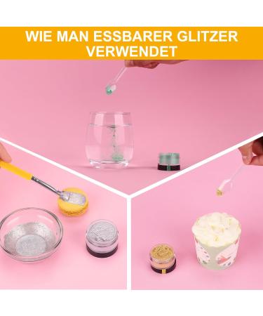 Edible Glitter - Kicofood 6 Colors Tasteless Food Color Powder for Drinks Fondant Cupcakes & Cakes - 5G - Buy Online on SooperMarket.com