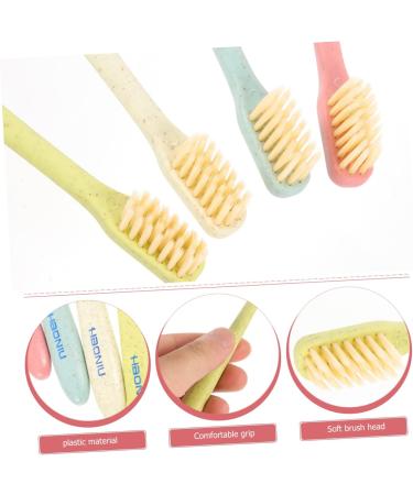 KOMBIUDA Manual Toothbrush Set - 4 Soft Plastic Brushes for Adults & Travel Includes Tongue Brush - Optimal Oral Care - Buy Online on SooperMarket.com