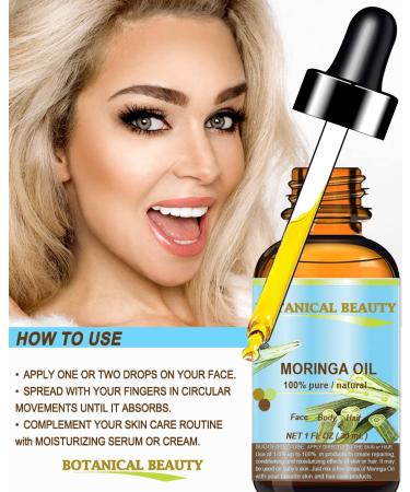 Buy 100% Pure Moringa Oil - Natural Cold Pressed Carrier Oil for Face Skin Hair & Nails - Rich in Vitamin C & E - 4 Fl. Oz (120 ml) - International Shipping Available - Buy Online on SooperMarket.com