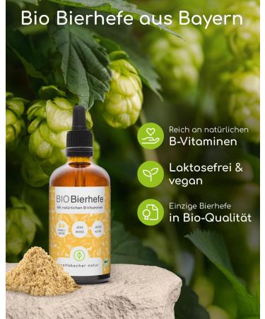 Wolfsbach Organic Beer Yeast for Dogs & Cats | 100ml Liquid Brewer's Yeast | 100% Organic Skin & Fur Care Supplement with Vitamin B Minerals & Trace Elements - De- ko-060 - Buy Online on SooperMarket.com