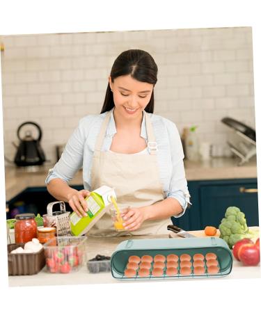 KOMBIUDA 1 PC Slide Egg Collection bandejas para comida Household Egg Organizer Double Layer Food Container Green 28.5X15CM - Buy Online on SooperMarket.com