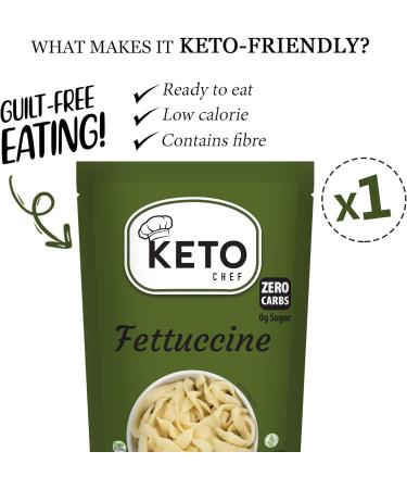 Keto Chef Konjac Fettuccine Pasta - Zero Sugar & Fat-Free Shirataki Noodles for Low-Calorie Healthy Diet | 270g Ready to Eat Pack - 1 Count - Buy Online on SooperMarket.com