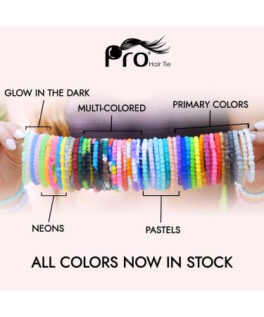 PRO Hair Tie - Easy-Release Clasp - Secure Hold - No Damage - Active Lifestyle - Glow Pack of 8 - Buy Online on SooperMarket.com