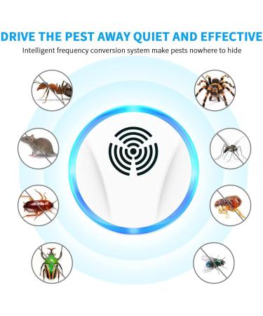 6 Pack Ultrasonic Pest Repeller - Electronic Indoor Pest Control for Insects, Roaches, Mice, Spiders, Ants, Bugs, Mosquitoes - Plug-in Repellent for Home, Garage, Warehouse, Office, Hotel - Buy Online on SooperMarket.com
