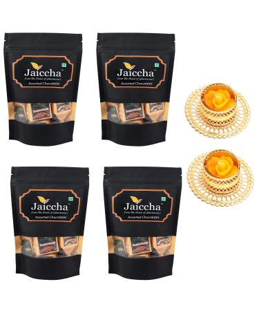 Jaiccha Ghasitaram Diwali Gifts Chocolate - Assorted Chocolates 800 GMS with 2 T-Lites