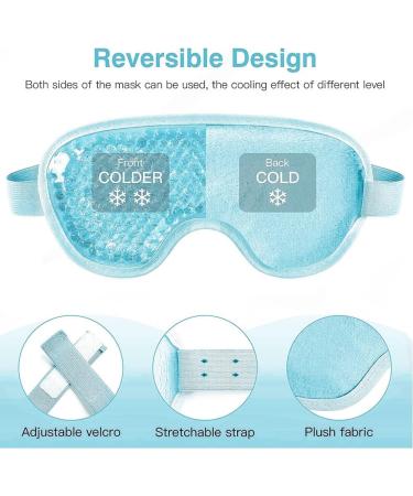 Gamufw Cooling Eye Mask Hot Cold Therapy Gel Eye Mask for Puffy Eye Migraine Relief Headache Dark Circles Dry Eyes Swollen Eyes Sinus Pain (Blue) - Buy Online on SooperMarket.com