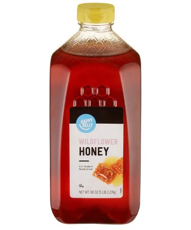 Amazon Brand - Happy Belly Wildflower Honey, 80 ounce (Previously Solimo)