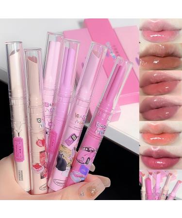 6 Colors Jelly Lipstick Heart Shape Lip Gloss Set Hydrating Lip Glaze Stain Moisturizing Lip Tinted Lip Balm Smooth Nourishing Cute Lipstick Vivid Color Glossy Makeup Cosmetic for Girls Women