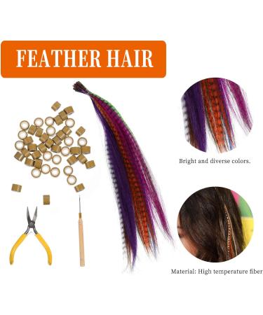 50pcs Colored Hair Extension Set - Hair Wig, Tinsel, Hair Band Kit for Women - High Temperature Wire, Bulk Wigs - European & American Style - Buy Online on SooperMarket.com