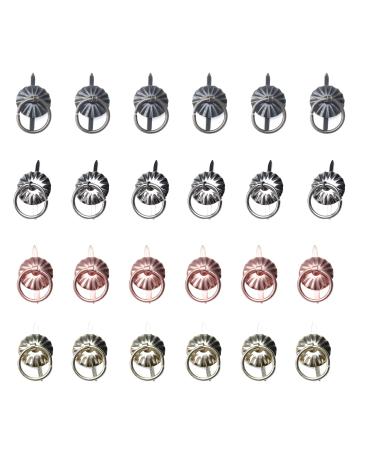 Ruwado 40 Pcs Metal Brad Fasteners with Pull Rings Large Paper Fasteners for DIY Art Crafting Project Drawer Decorative Scoreboard Kitchen Bathroom Bedroom
