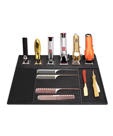 Barber Organized Mat Prevent Slip Silicone Barbershop Work Station Pad for Clippers Scissors Large Size and Temperature Resistant