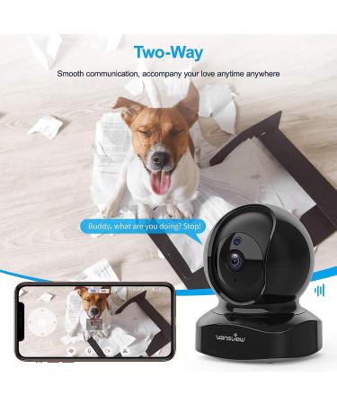 Wansview 2K WiFi Security Camera with 2-Way Audio, Night Vision, Alexa Compatibility - Black - Buy Online on SooperMarket.com