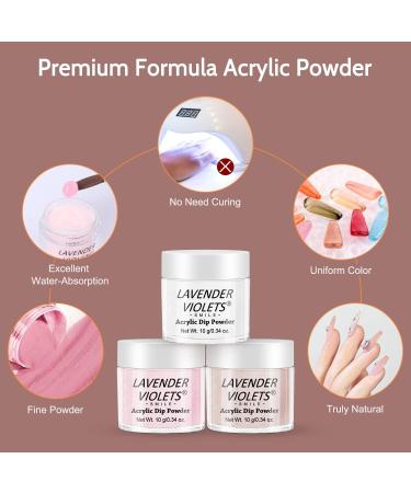 Lavender Violets 12-Colours Acrylic Powder Nail Kit with DIY Art Tools - N963A Sunset Rose Gold - Buy Online on SooperMarket.com