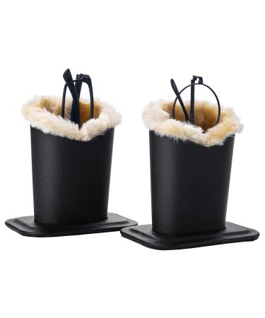 Bivisen Glasses Holder Modern Velvet Plush Lining PU Leather Eyeglass Holder Case Black/Black