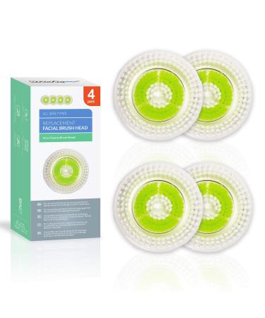 Brushmo Replacement Cleansing Brush Heads compatible with Acne Cleanse Brush Head, 4 PK