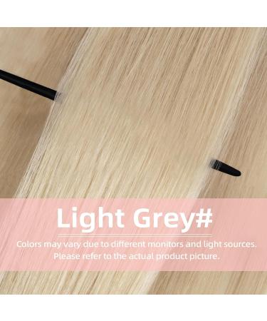 Vlasy Clip in Hair Extensions Human Hair 14 Inch Light Grey# - 7 Piece Seamless Thick Weft Real Hair Clips for Women -70g - Buy Online on SooperMarket.com