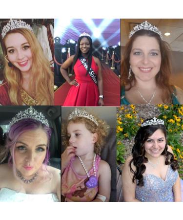 SNOWH Crystal Crown Tiara - Rhinestone Princess Wedding Pageant Headpiece - Silver - Buy Online on SooperMarket.com