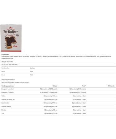De Ruijter Pure Chocolate Sprinkles / Chocoladehagel Puur 1.5 Kg - Buy Online on SooperMarket.com